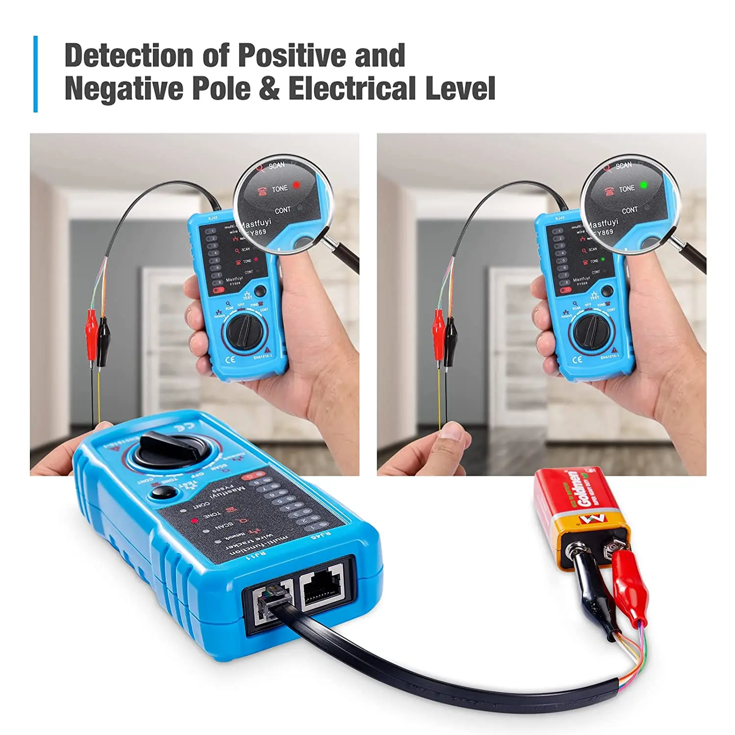 BSIDE FWT11 High Quality RJ11 RJ45 Cat5 Cat6 Telephone Wire Tracker Tracer Toner Ethernet LAN Network Cable Tester Line Finder