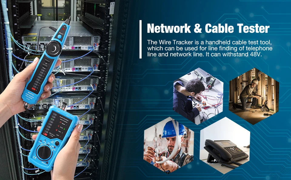 BSIDE FWT11 High Quality RJ11 RJ45 Cat5 Cat6 Telephone Wire Tracker Tracer Toner Ethernet LAN Network Cable Tester Line Finder
