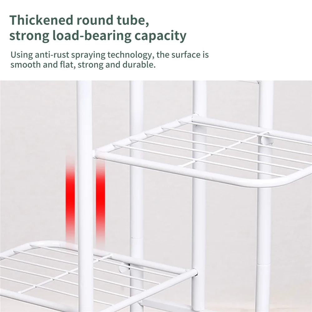 5 Floors 6 Potted Flower Stand Indoor Plant Shelf Metal Support Frame Garden Balcony Flower Pot Green Plant Home Decoration