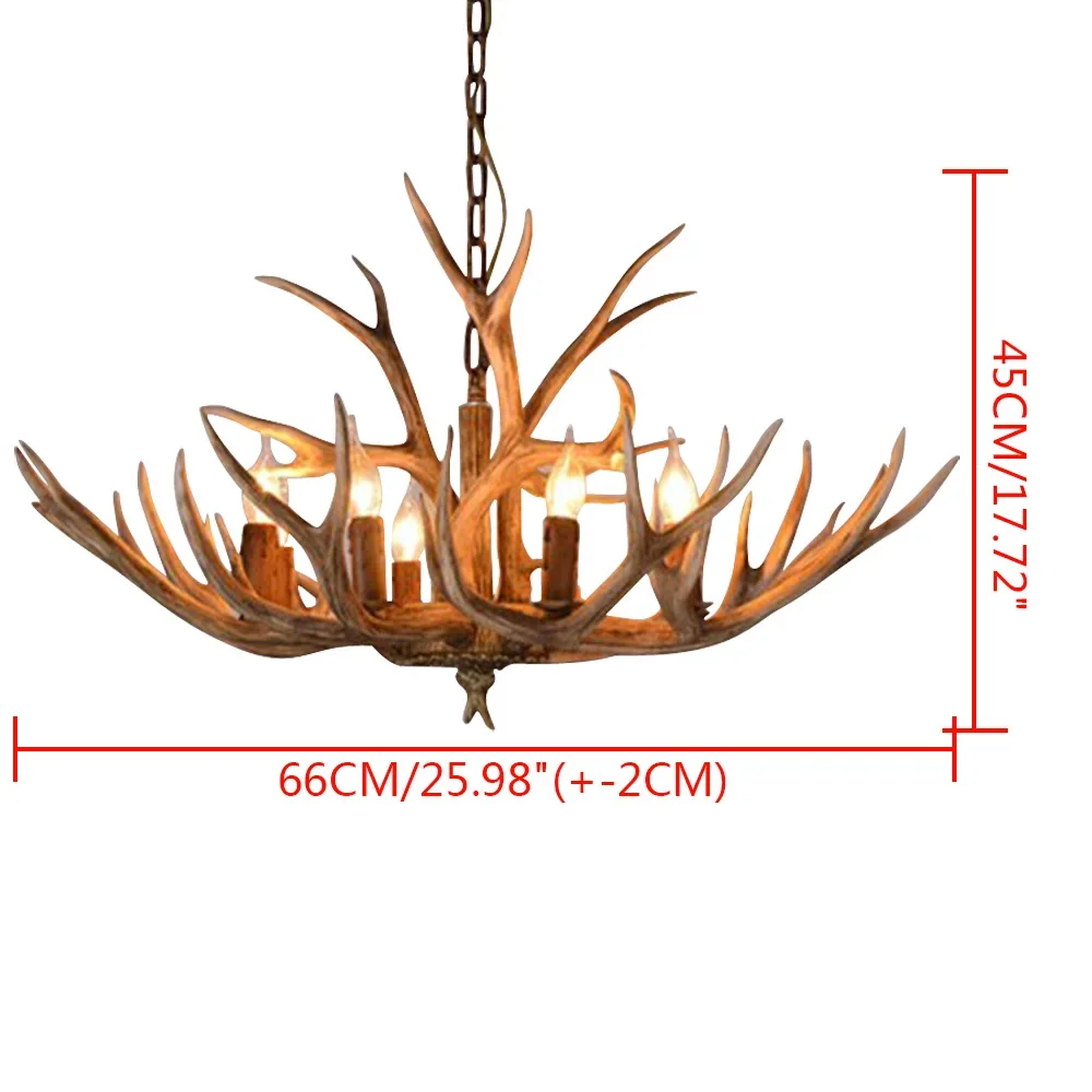 Vintage Antler LED Chandelier Light Retro Deer Horn Restaurant Pendant Lamp LOFT Deer Horn Hanglamp