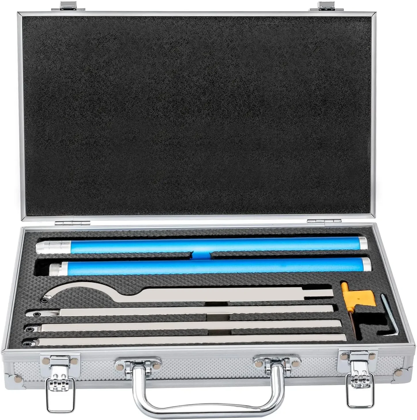 Carbide Tipped Wood Lathe Turning Tools Set, Lathe Rougher Finisher with Carbide Cutter,Alloy Handle and Aluminium Carrying Case