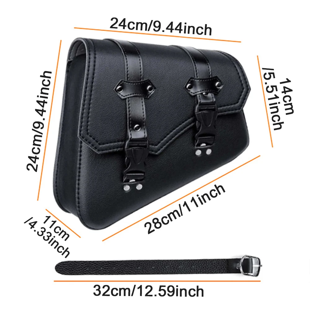Motorcycle Saddlebags Side Tool Bag Luggage Saddle Bag Pouch Black Universal PU Leather For Honda/Suzuki/Kawasaki/Yamaha