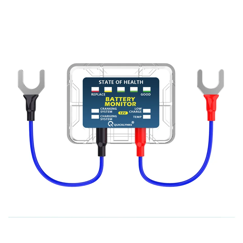 QUICKLYNKS BM5-D 12V LED Battery Tester Monitor Head Up Display Waterproof Battery Health Tester Analyzer Charging Tester Tool
