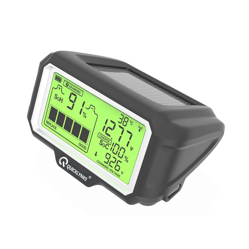 QUICKLYNKS BM5-D 12V LED Battery Tester Monitor Head Up Display Waterproof Battery Health Tester Analyzer Charging Tester Tool