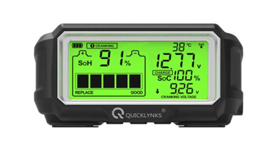 QUICKLYNKS BM5-D 12V LED Battery Tester Monitor Head Up Display Waterproof Battery Health Tester Analyzer Charging Tester Tool