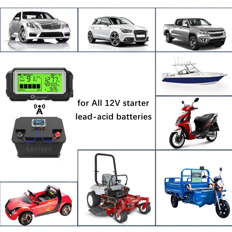 QUICKLYNKS BM5-D 12V LED Battery Tester Monitor Head Up Display Waterproof Battery Health Tester Analyzer Charging Tester Tool
