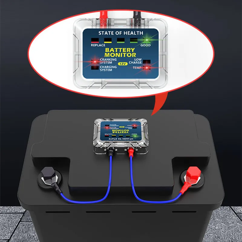 QUICKLYNKS BM5-D 12V LED Battery Tester Monitor Head Up Display Waterproof Battery Health Tester Analyzer Charging Tester Tool
