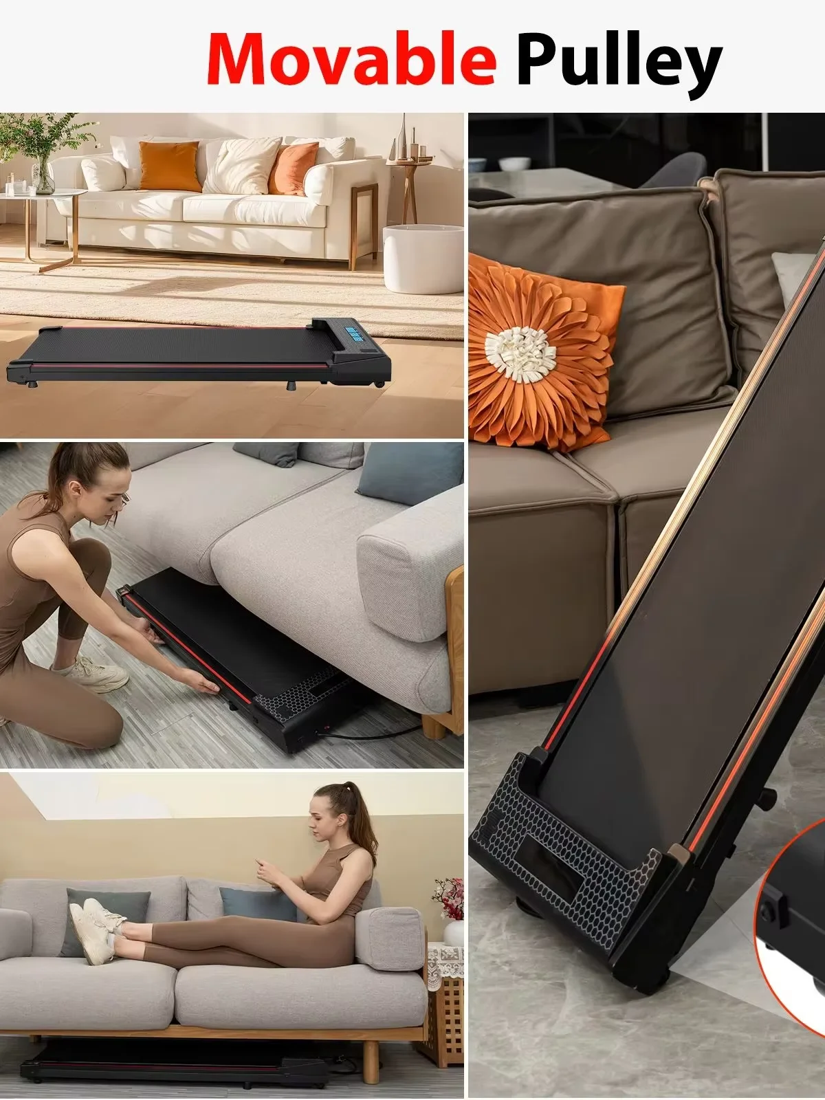 CITYSPORTS PRO Treadmill, Walking Pad, Treadmill with Incline, Space Saving, Shock Absorption, Wide Running Belt