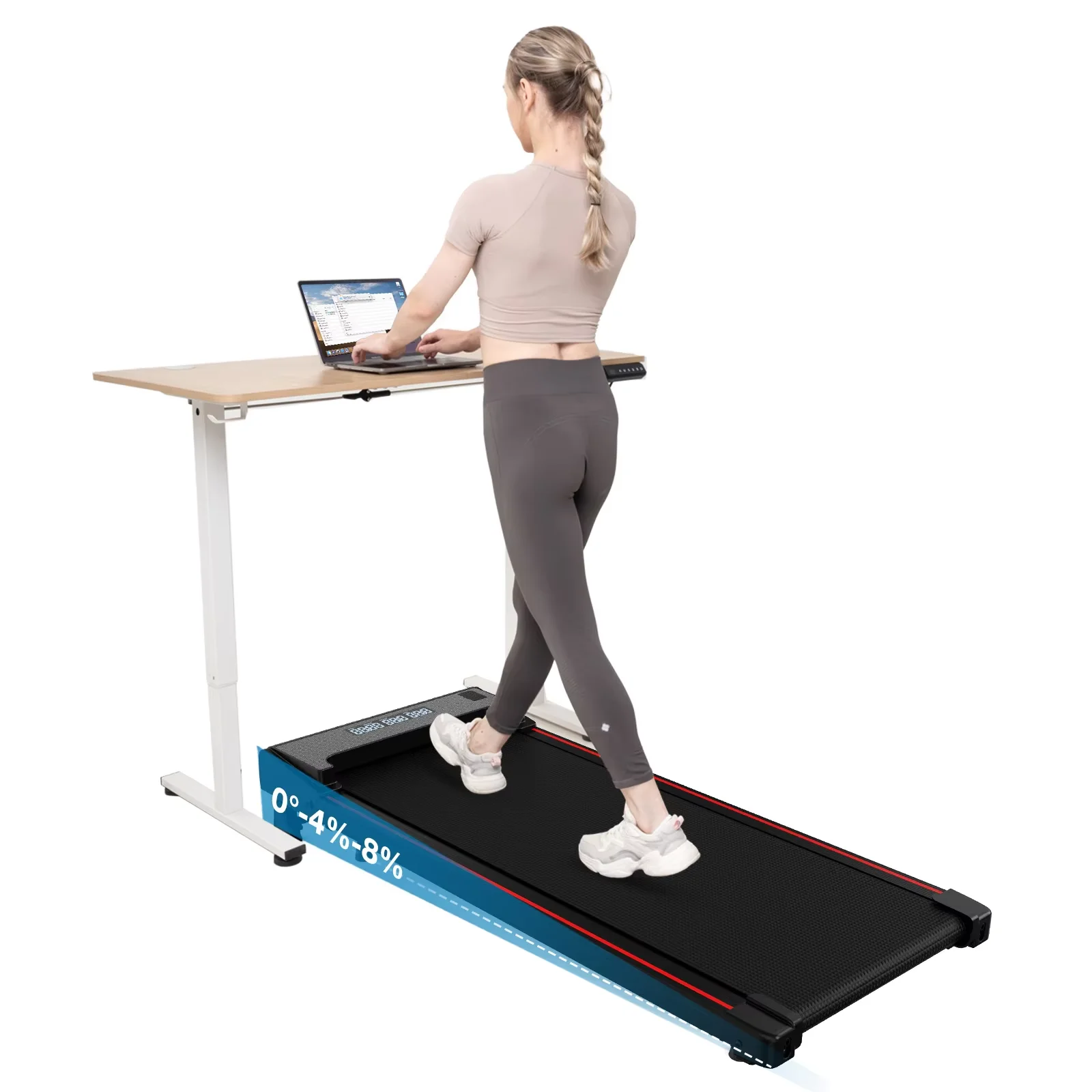 CITYSPORTS PRO Treadmill, Walking Pad, Treadmill with Incline, Space Saving, Shock Absorption, Wide Running Belt