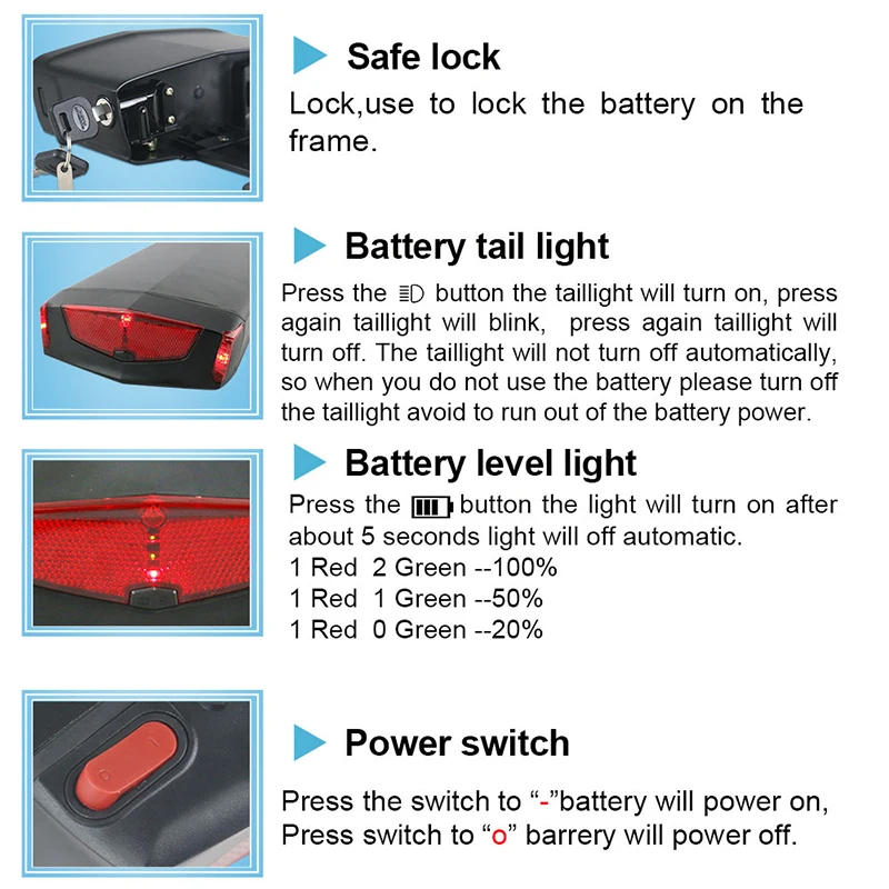 36V 15Ah 17.5Ah Electric Bike Rear Rack Battery 48V City Mountain Ebike Lithium Battery Pack for 1000W 750W 500W Bafang Motor