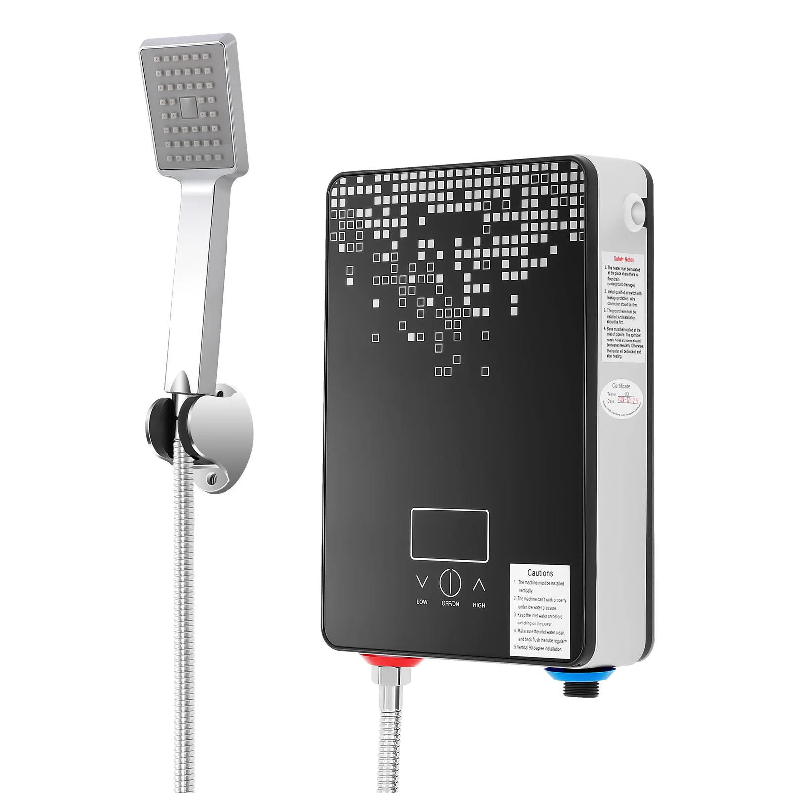 6500W 220V Electric Instant Hot Water Heater Shower Bathroom Faucets Kitchen Tap Digital Display Temperature Automatic