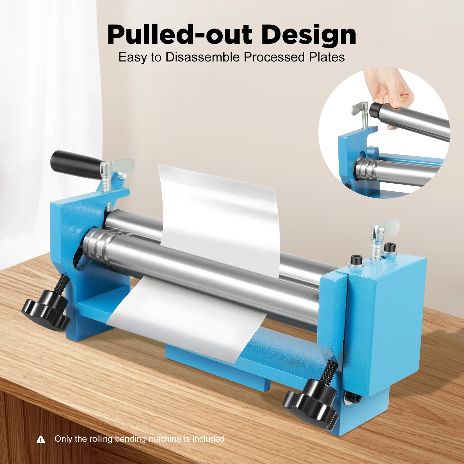SJ 300 3 Rollers Round Bending Machine Portable Manual Roll Sheet Bend Bender Adjustable Steel/Copper Plates Tube Bending Tool