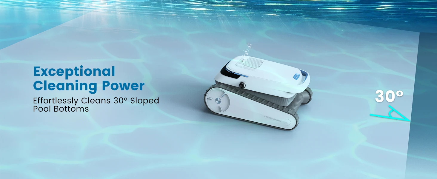 Blossom PC10 Robot Swimming Pool Cleaner Wall&Waterline Cleaning 1076.39 sq ft Intelligent Route Planning Pool Cleaner Robotic