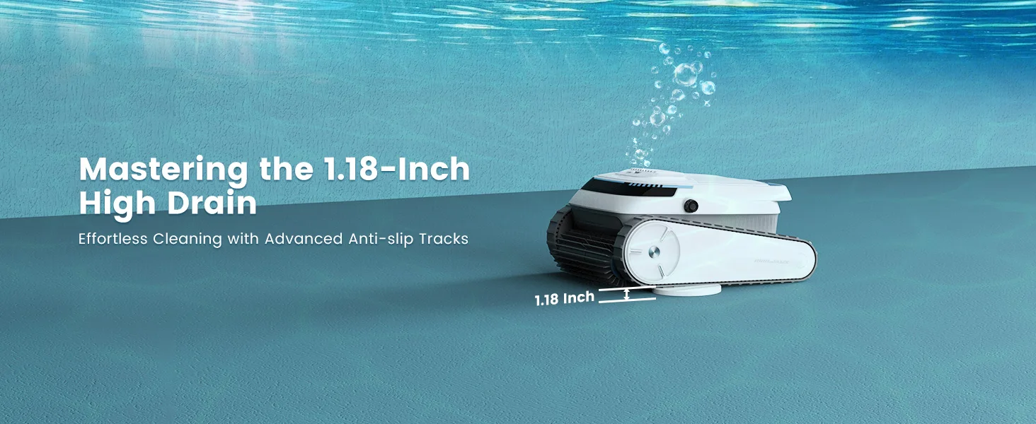 Blossom PC10 Robot Swimming Pool Cleaner Wall&Waterline Cleaning 1076.39 sq ft Intelligent Route Planning Pool Cleaner Robotic