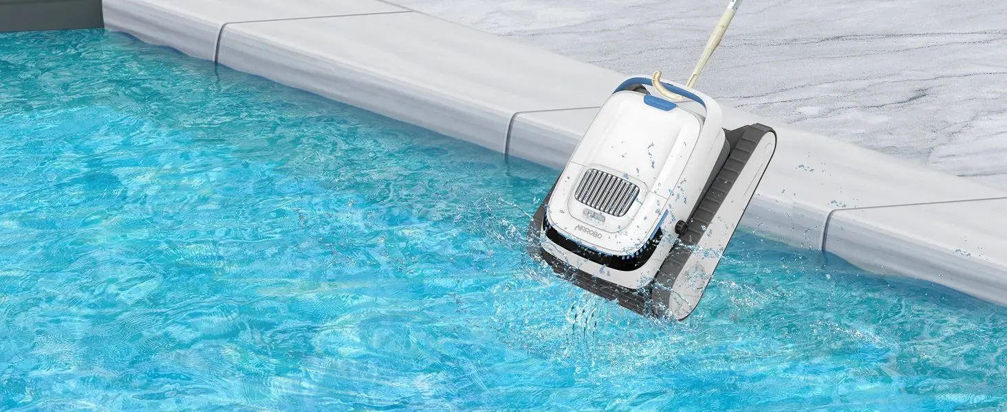 Blossom PC10 Robot Swimming Pool Cleaner Wall&Waterline Cleaning 1076.39 sq ft Intelligent Route Planning Pool Cleaner Robotic