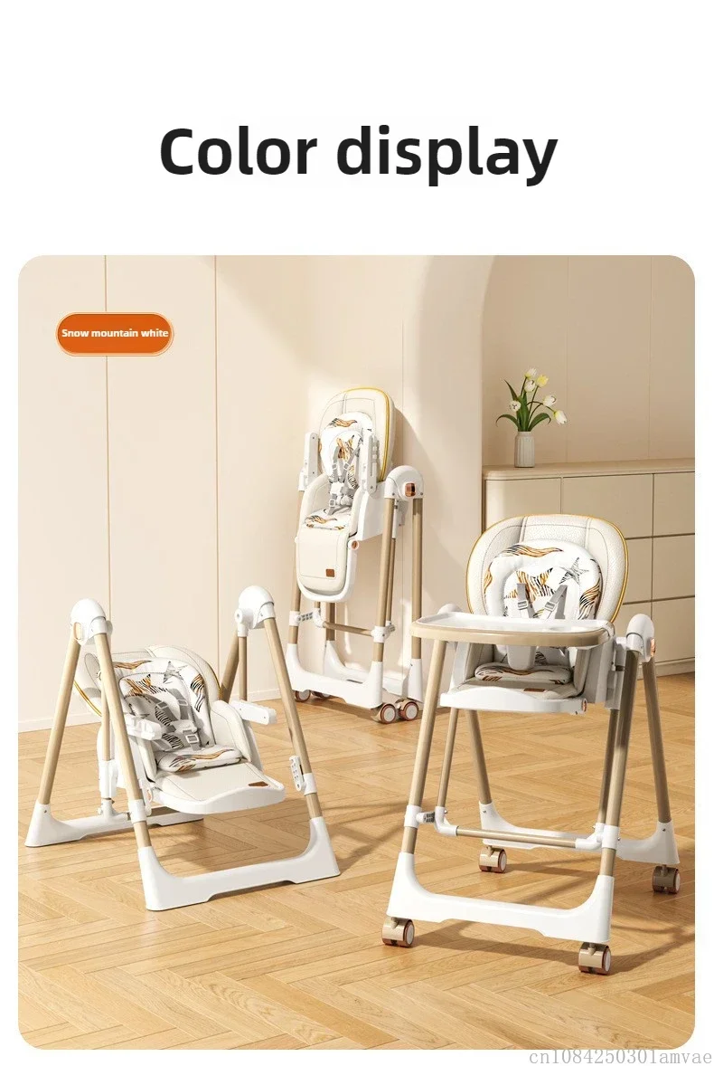 Foldable Children's Dining Chair 2 in 1 Baby Rocking Swing Growing Children's Dining Chair Suitable for 0-6 Years Old EU Stock
