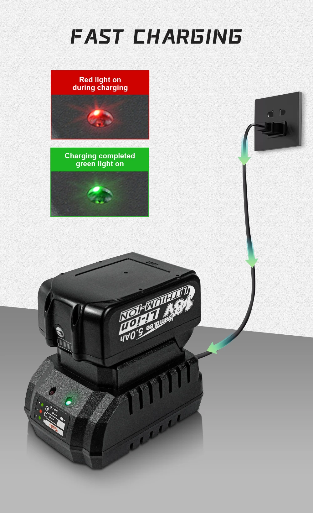 Kamolee 21V 9000mAh Li-ion Battery BL1860 Hand drill Battery Power tools Support Kamolee Makita Power tools