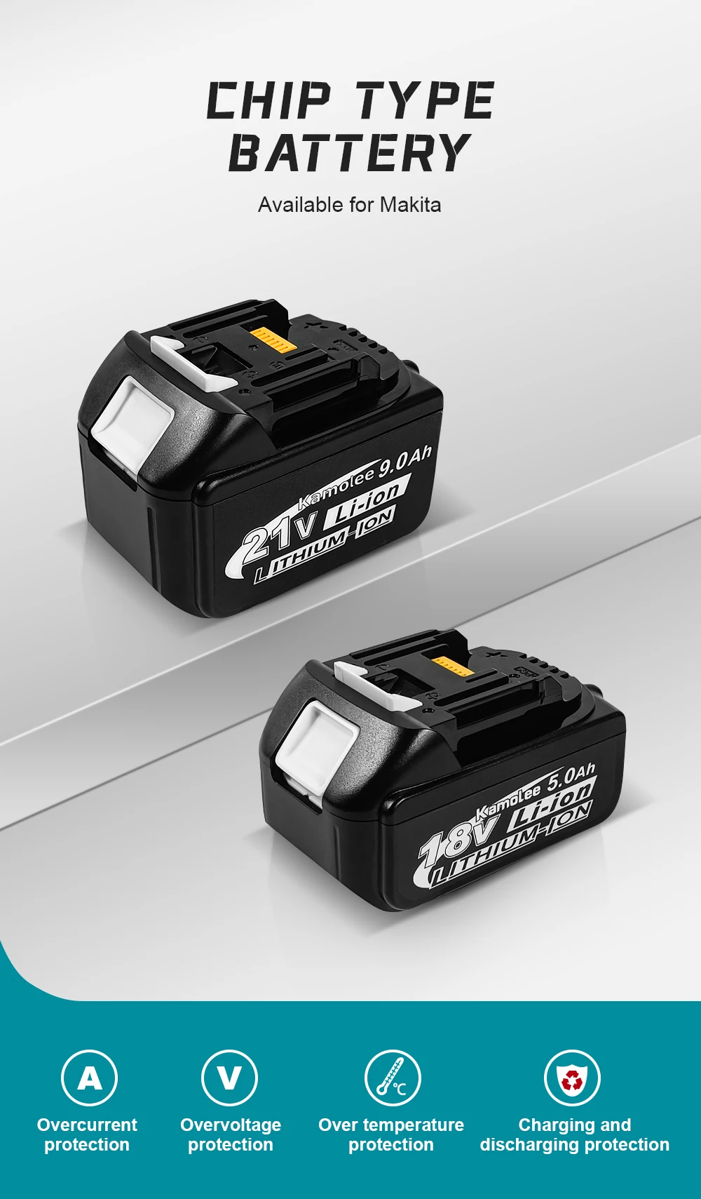 Kamolee 21V 9000mAh Li-ion Battery BL1860 Hand drill Battery Power tools Support Kamolee Makita Power tools