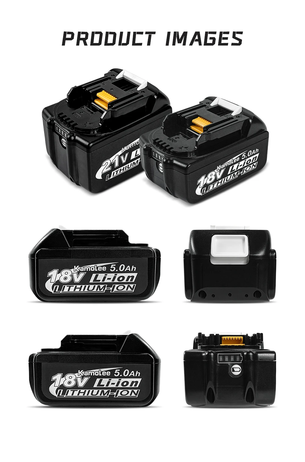Kamolee 21V 9000mAh Li-ion Battery BL1860 Hand drill Battery Power tools Support Kamolee Makita Power tools