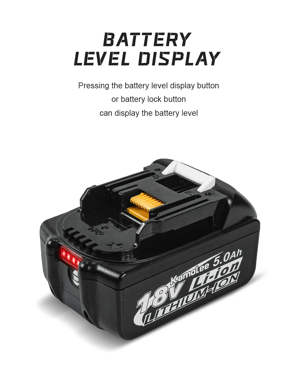 Kamolee 21V 9000mAh Li-ion Battery BL1860 Hand drill Battery Power tools Support Kamolee Makita Power tools