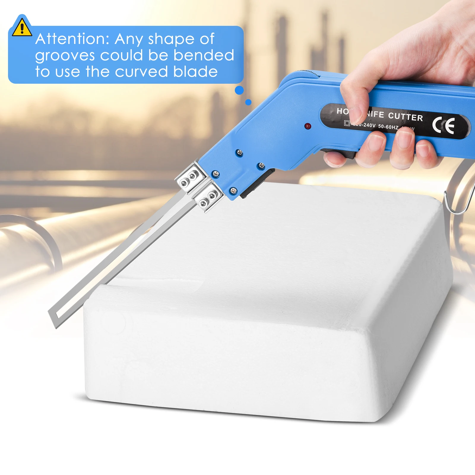 500° C Styrofoam Cutter 150W Hot Cutter Foam Cutter with 2 Blades,Slot Plate 220V Cutting Depth 300mm Groove Machine Styrocutter