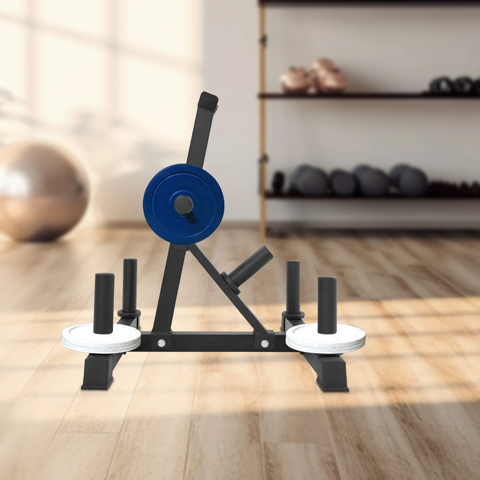 Weight Plate Holder Rust-Proof Weight Plate Bearing Rack Space Saving Vertical Weight Plate Bearing Rack for Home/Gym