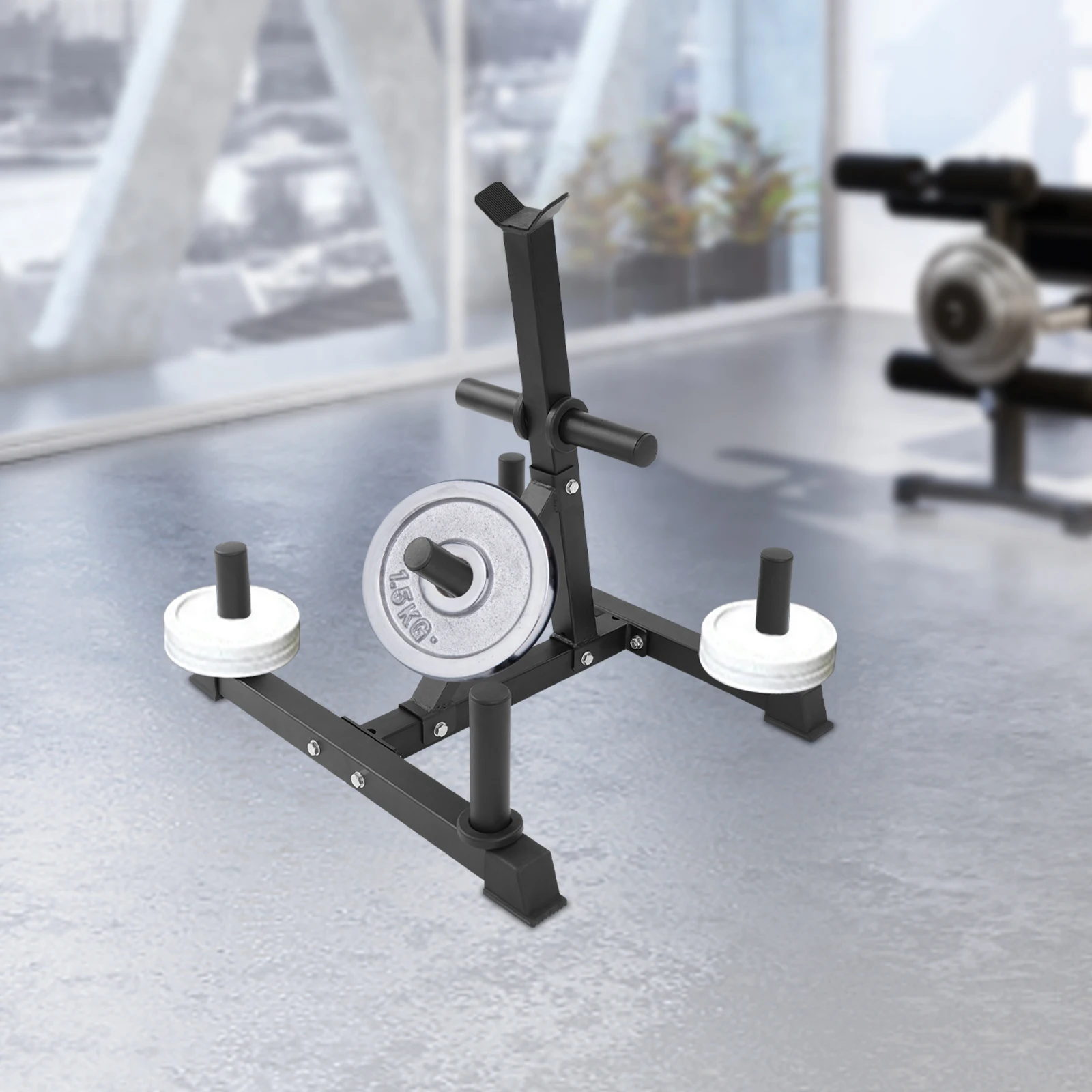 Weight Plate Holder Rust-Proof Weight Plate Bearing Rack Space Saving Vertical Weight Plate Bearing Rack for Home/Gym