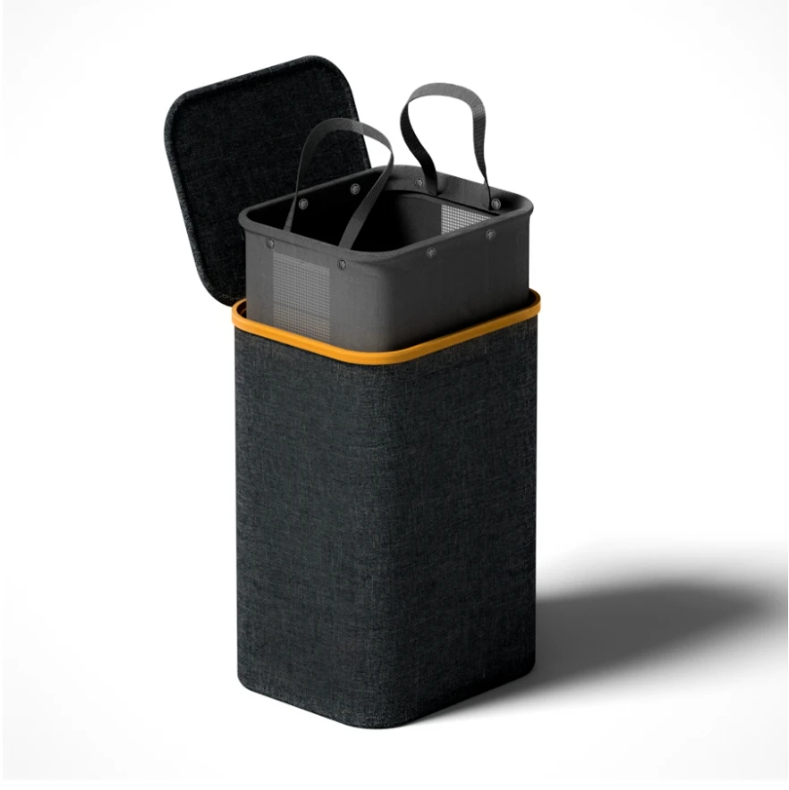 Oxford cloth single 110L dirty clothes basket black For Bathroom