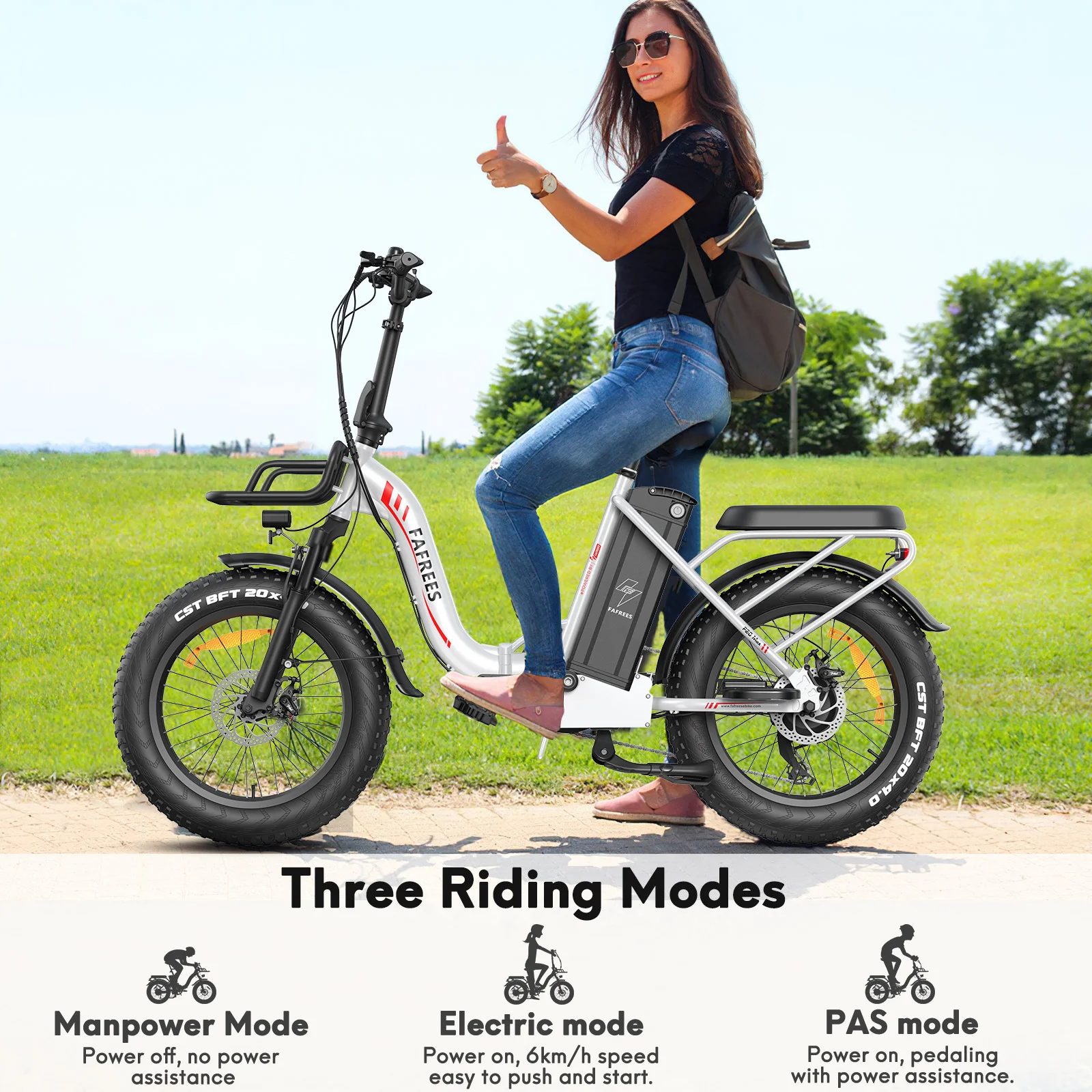 Fafrees F20 Max Folding Electric Bicycle Adults 20x4.0 inch Fat Tire Mountain bike with 48V 30Ah Battery 110-150km Range