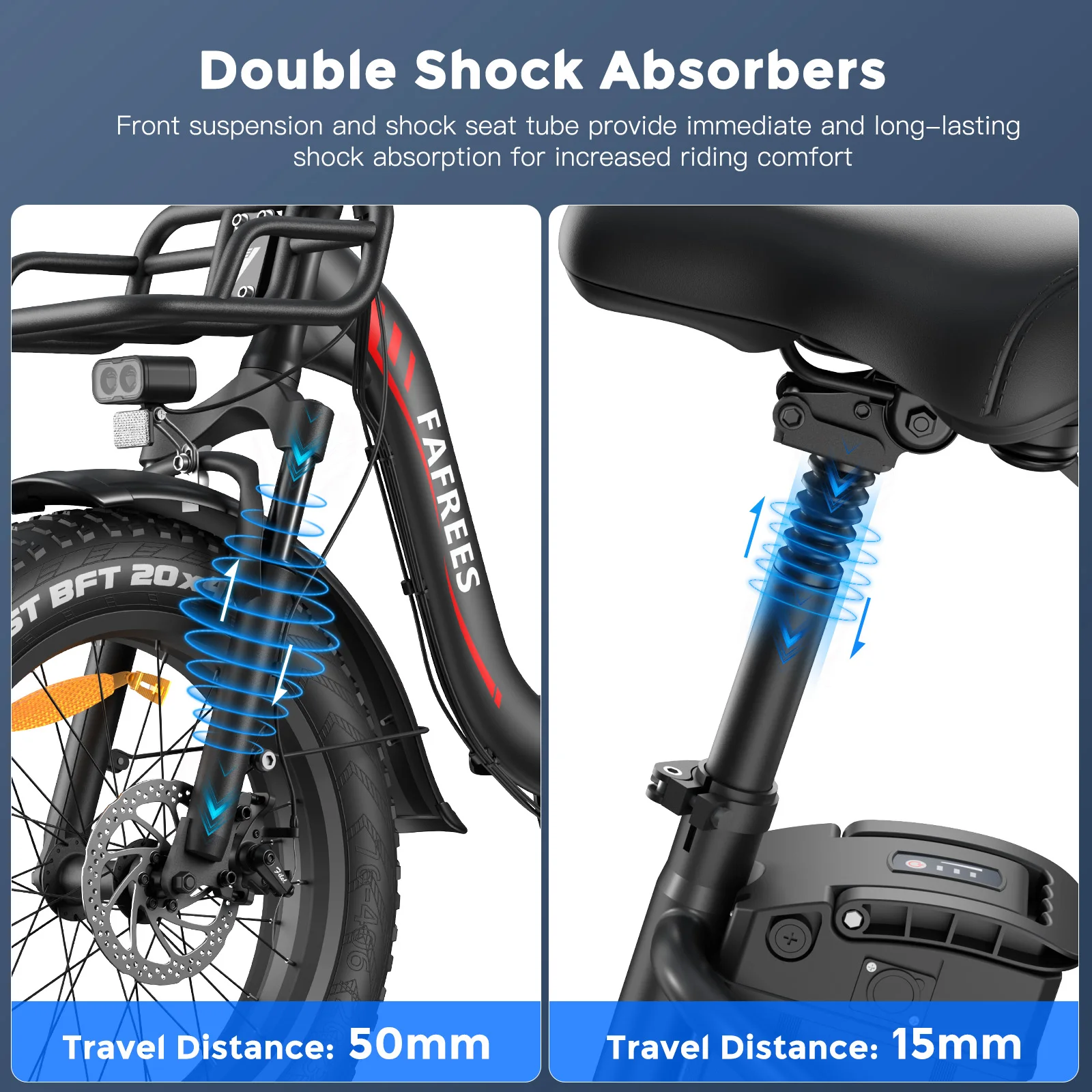 Fafrees F20 Max Folding Electric Bicycle Adults 20x4.0 inch Fat Tire Mountain bike with 48V 30Ah Battery 110-150km Range