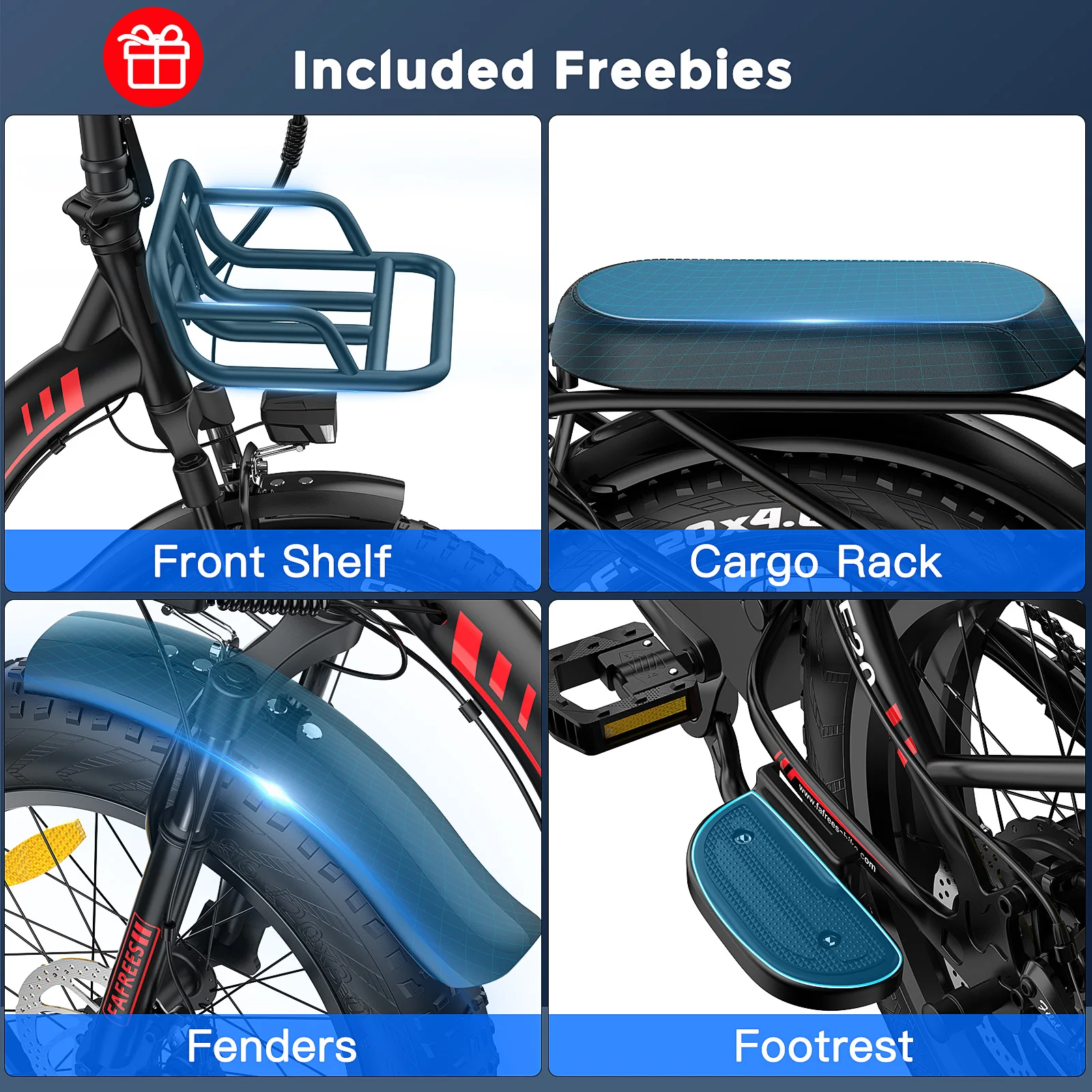 Fafrees F20 Max Folding Electric Bicycle Adults 20x4.0 inch Fat Tire Mountain bike with 48V 30Ah Battery 110-150km Range