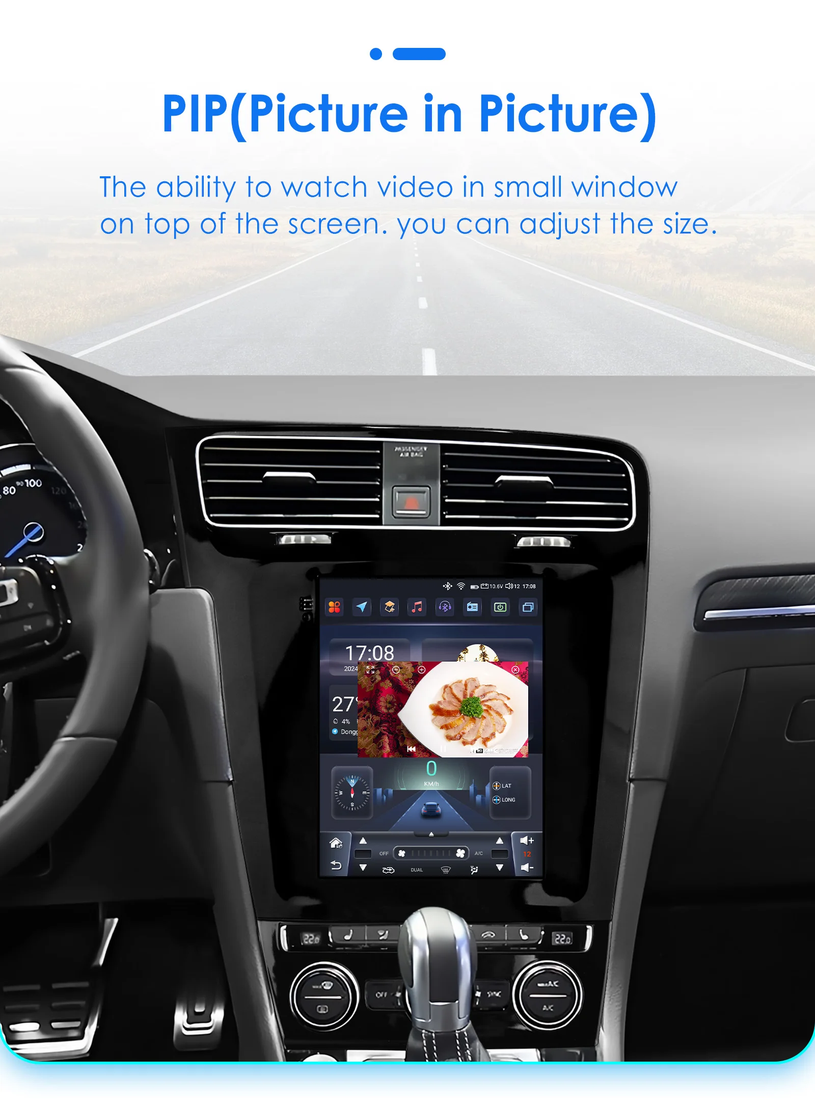 Hizpo Android 13 Wireless Carplay Auto Car Multimedia Player for VW Volkswagen Golf 7 2014-2018 for Tesla Style Screen 9.7" Wifi