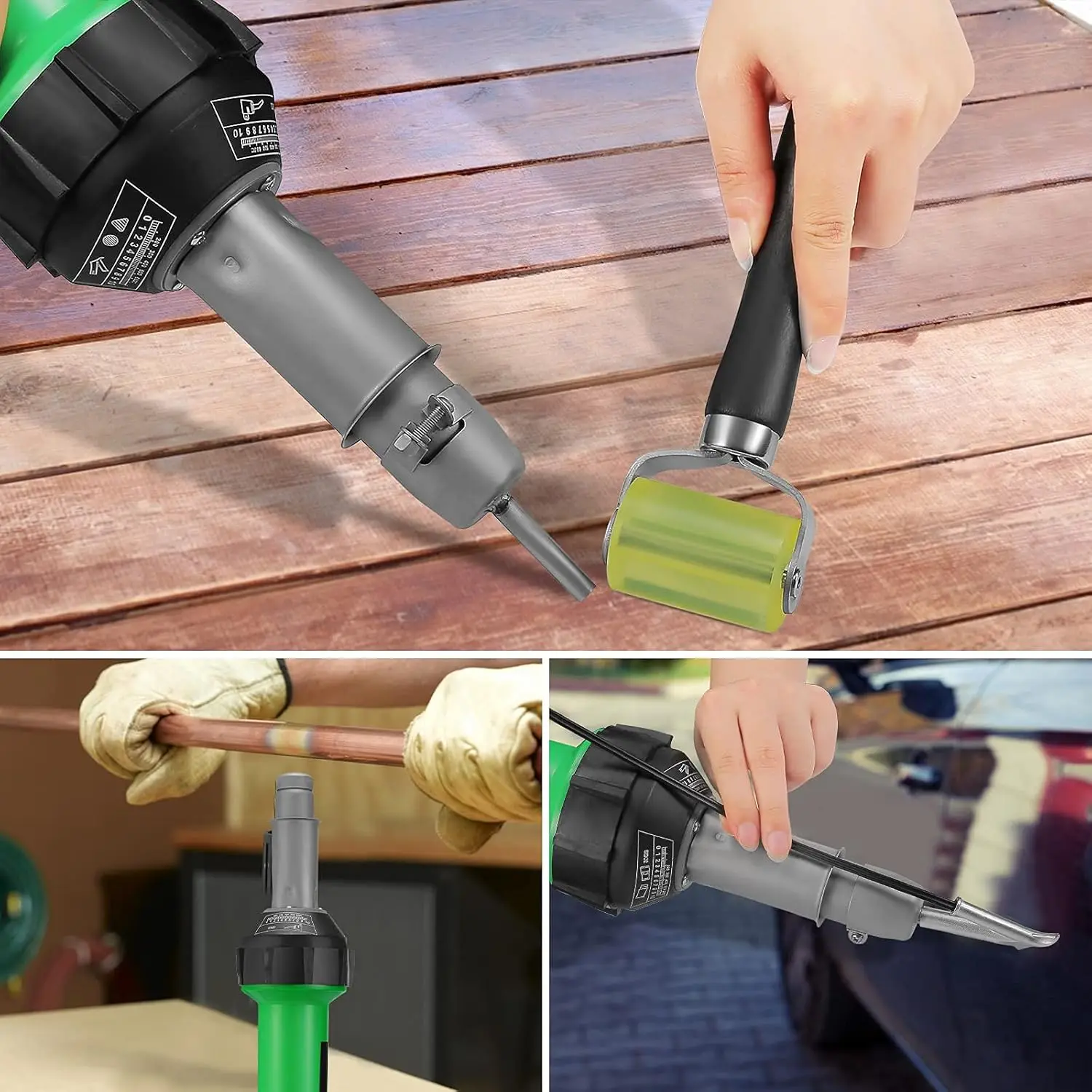 1600W Plastic Welding Gun AC 220V Hot Air Blower Heat Torch Welder Nozzle Rolling Plastic Welding Machine Used For PP PVC Bumper