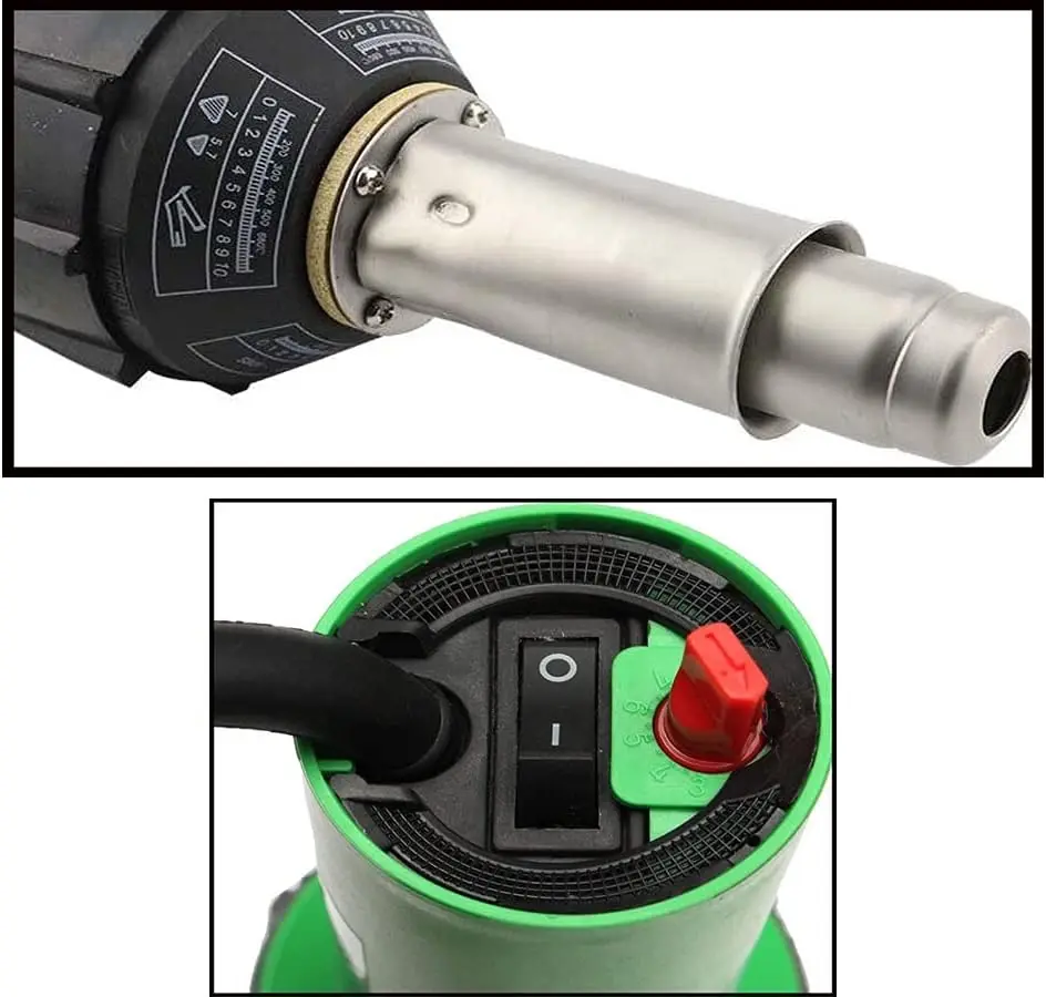 1600W Plastic Welding Gun AC 220V Hot Air Blower Heat Torch Welder Nozzle Rolling Plastic Welding Machine Used For PP PVC Bumper