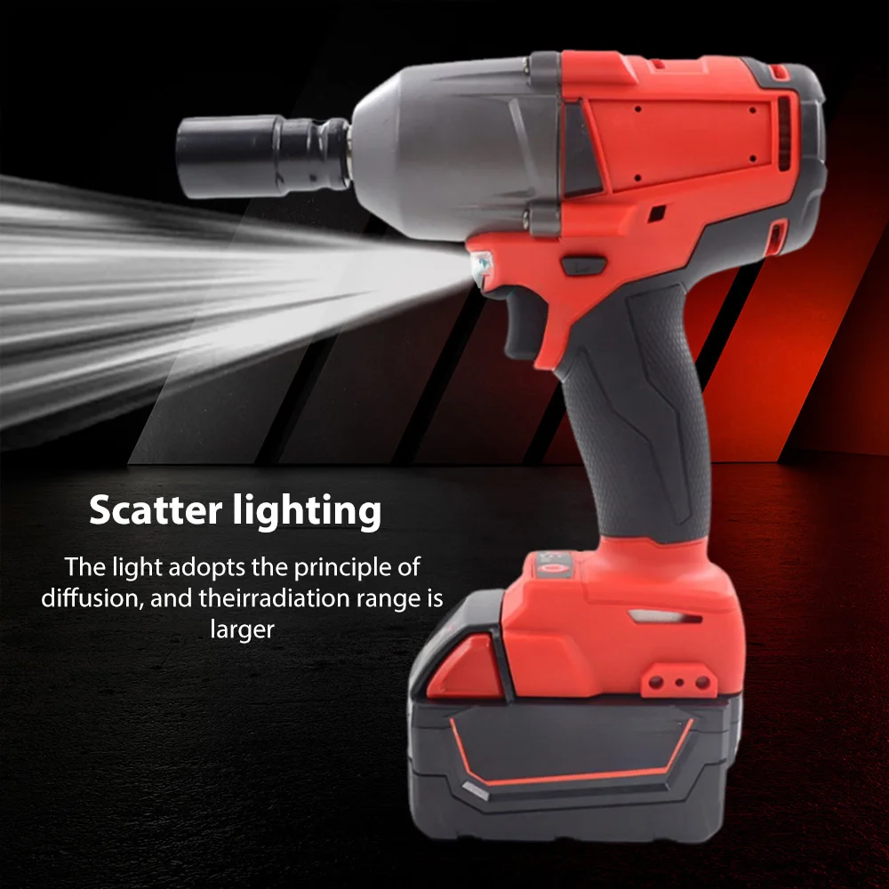 1300NM Large Torque Cordless Wrench Brushless Electric Impact Wrench Repair Power Tools Car Truck