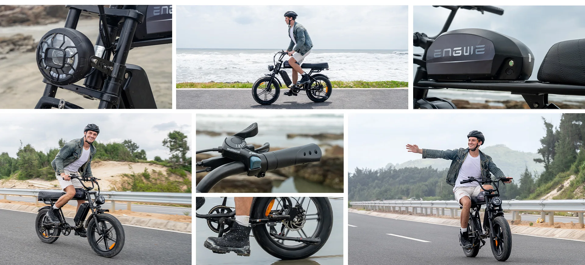 Adult Electric Bike 250W Motor 20” Fat Tire E-bike 48V 15.6AH+13AH Dual Battery Hydraulic Brake Full Suspension ElectricBicycle