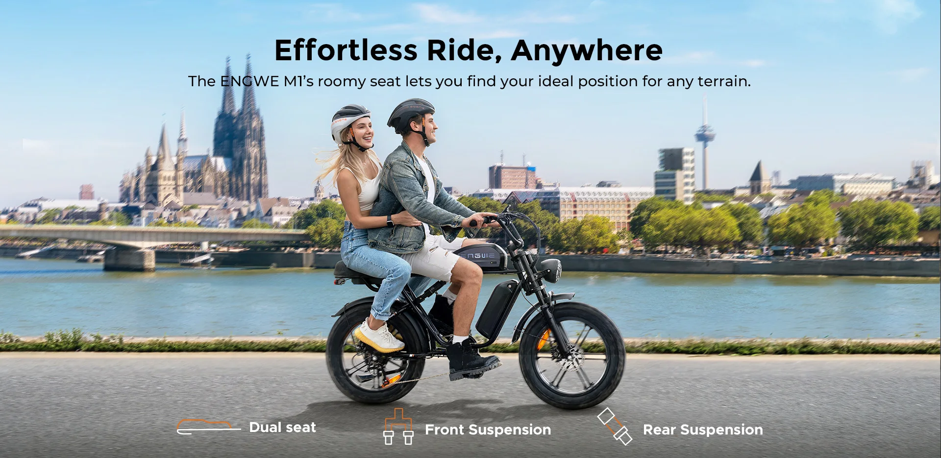 Adult Electric Bike 250W Motor 20” Fat Tire E-bike 48V 15.6AH+13AH Dual Battery Hydraulic Brake Full Suspension ElectricBicycle