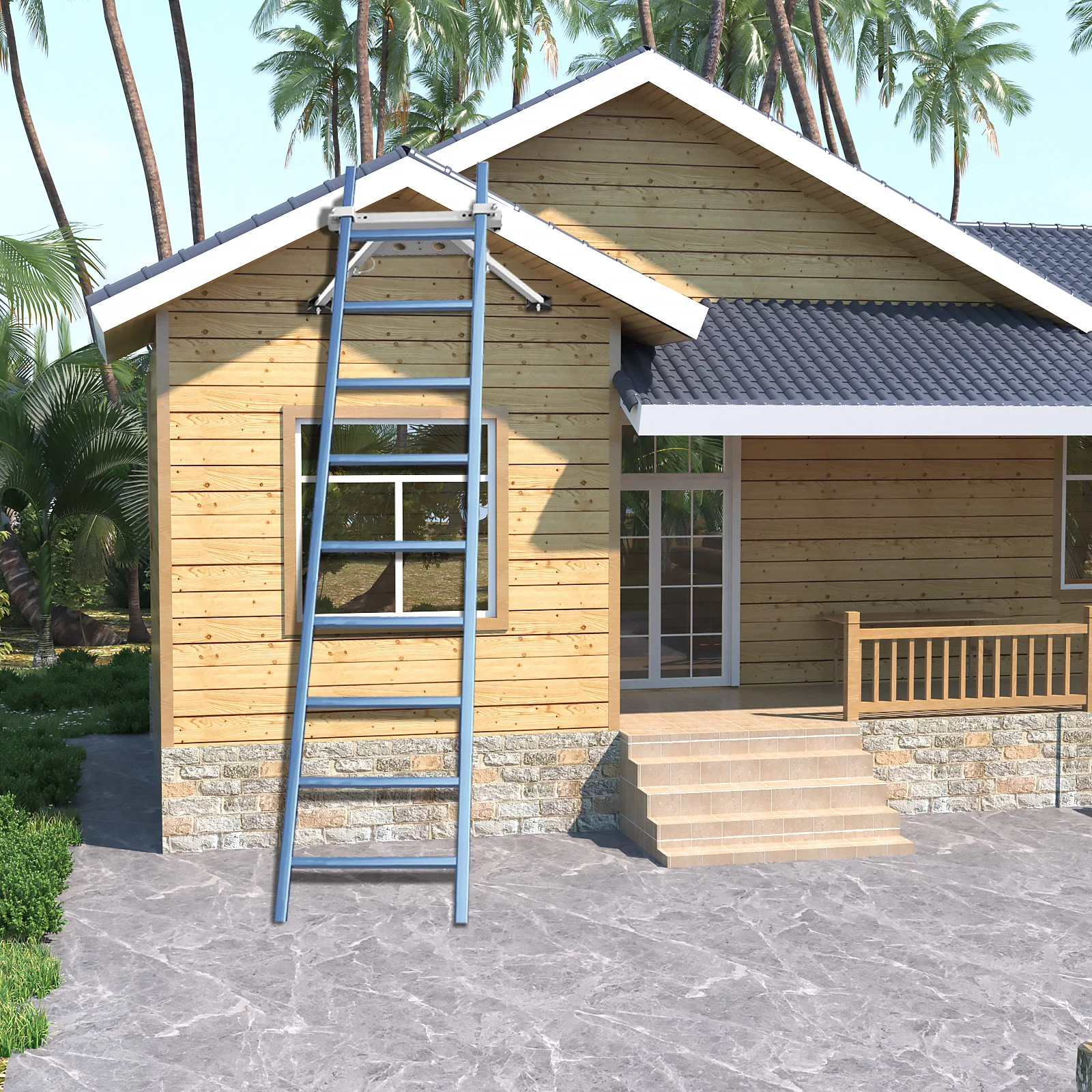 Ladder Standoff for Roof Steel Anti-Slip Ladder Standoff for Roof Adjustable Ladder Accessories for Multipurpose Use Easy