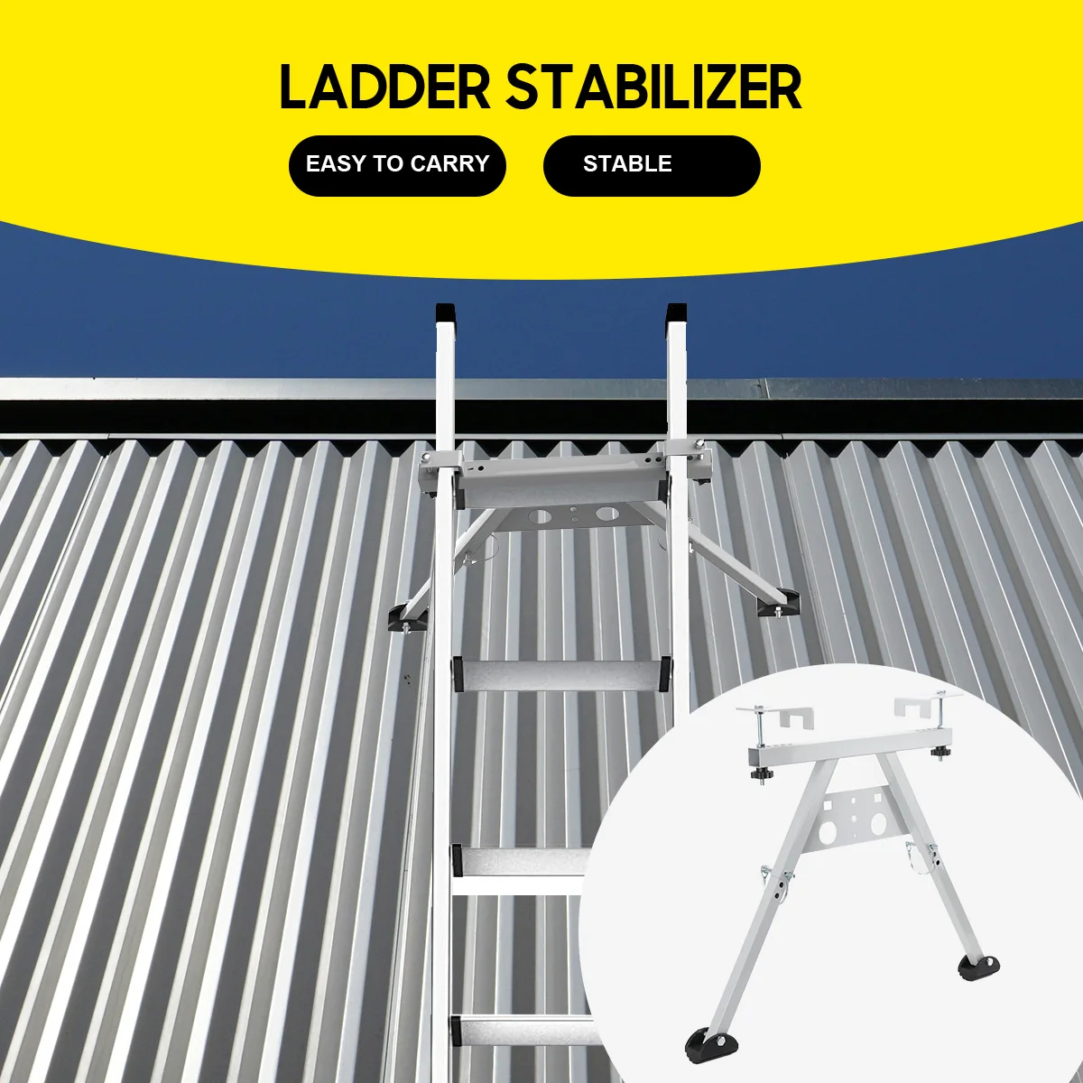 Ladder Standoff for Roof Steel Anti-Slip Ladder Standoff for Roof Adjustable Ladder Accessories for Multipurpose Use Easy
