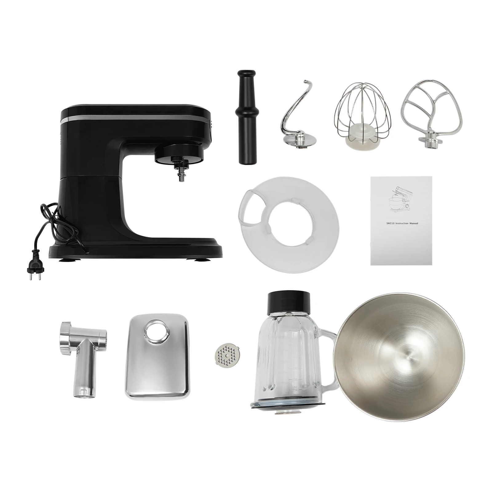 Food Processor Stainless Steel Bowl 6 L 1500 W Dough Hook Beat Whisk Stainless Steel Continuous Shredder StandMixerMultifunction