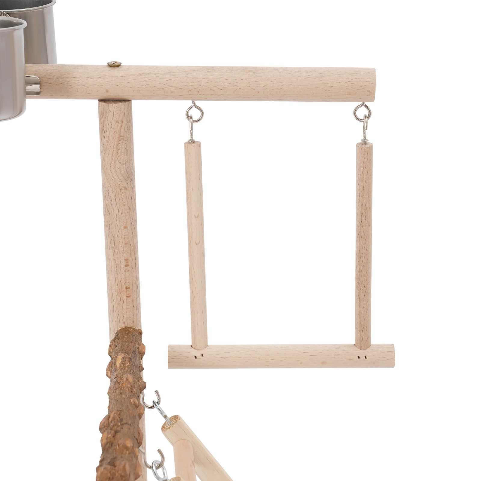 Parrot Bird Play Stand, Wooden Bird Playing Stand, Bird Playground with Ladder and Swing