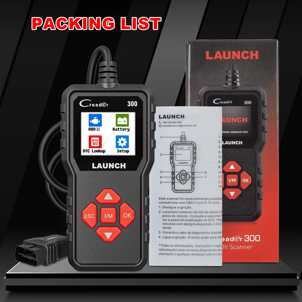 LAUNCH X431 CR300 OBD2 Scanner Auto Car Code Reader DTC Lookup Diagnostic Tool Engine Check Free Update Online