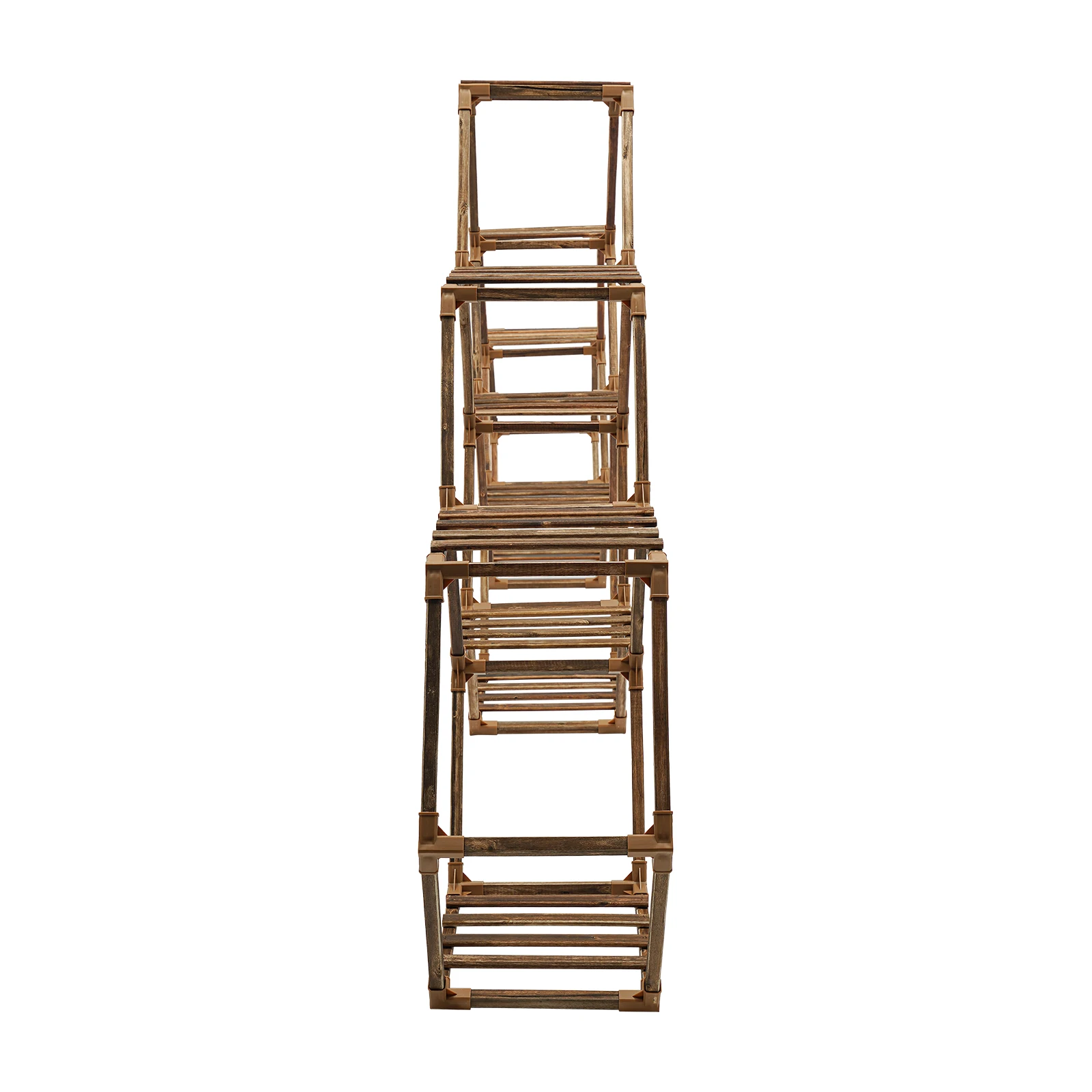 Multi-tier Hexagonal Plant Stand Flower Wood Display Rack Storage Shelf Plant Shelves For Living Rooms Balconies 231*25*97cm