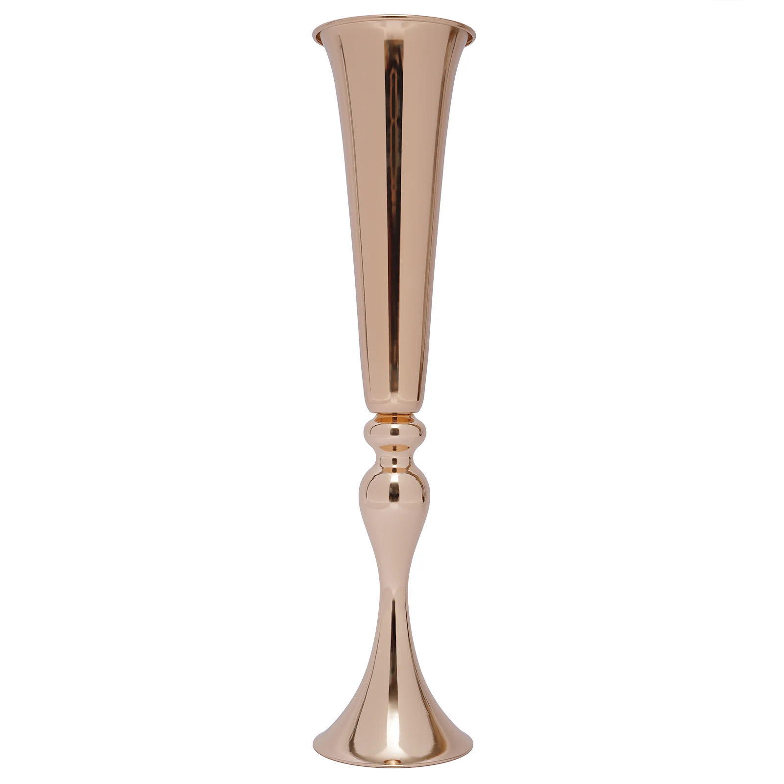 6Pcs 22-in Tall Gold Trumpet Wedding Flower Vases, Tabletop Flower Stand for Wedding Road Lead Anniversary Birthday Party Decor