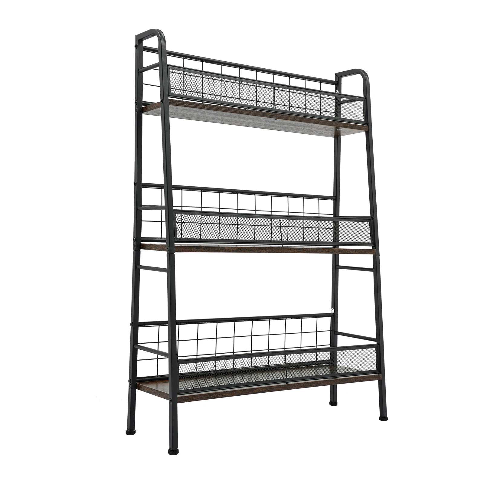 3-tier Record Storage Shelf with 4 Adjustable Feet Record Holder for Placing Letters, Magazines, Books