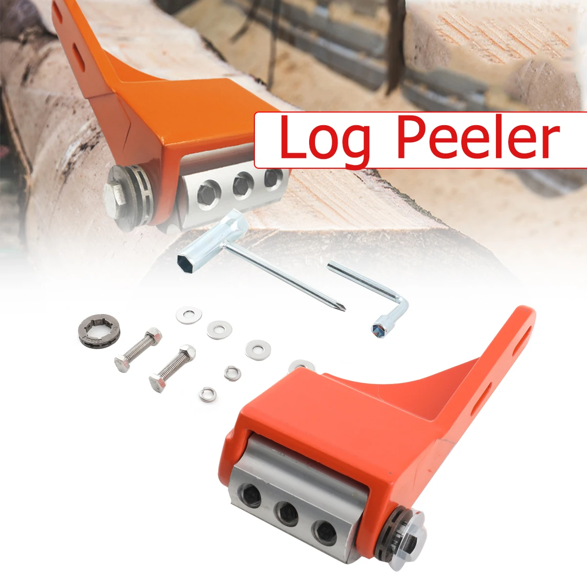 Peeling Machine Log Peeler Wood Debarker Chain Saw Chain Drive Log Debarker Blade Shaft Chainsaw Debarking Attachment