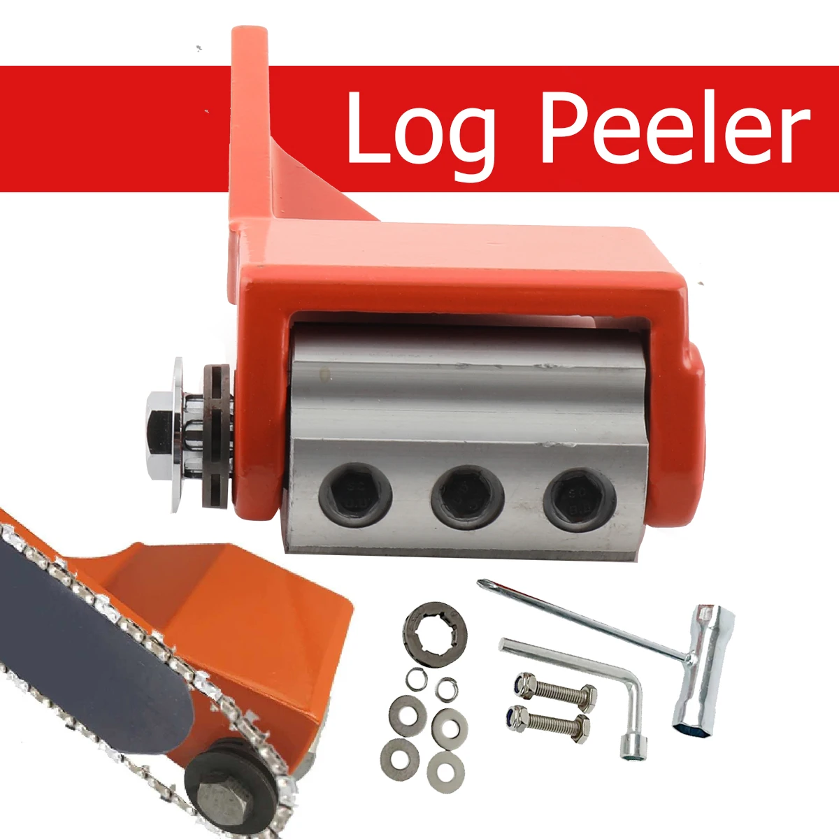 Peeling Machine Log Peeler Wood Debarker Chain Saw Chain Drive Log Debarker Blade Shaft Chainsaw Debarking Attachment