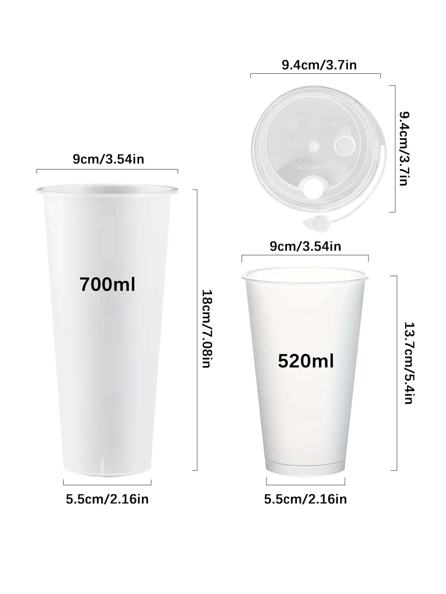 SAEIV 520/700ml Party Cups with Lid - High quality PP cups for DIY cocktails and other drinks, BPA free, -20℃ to 100