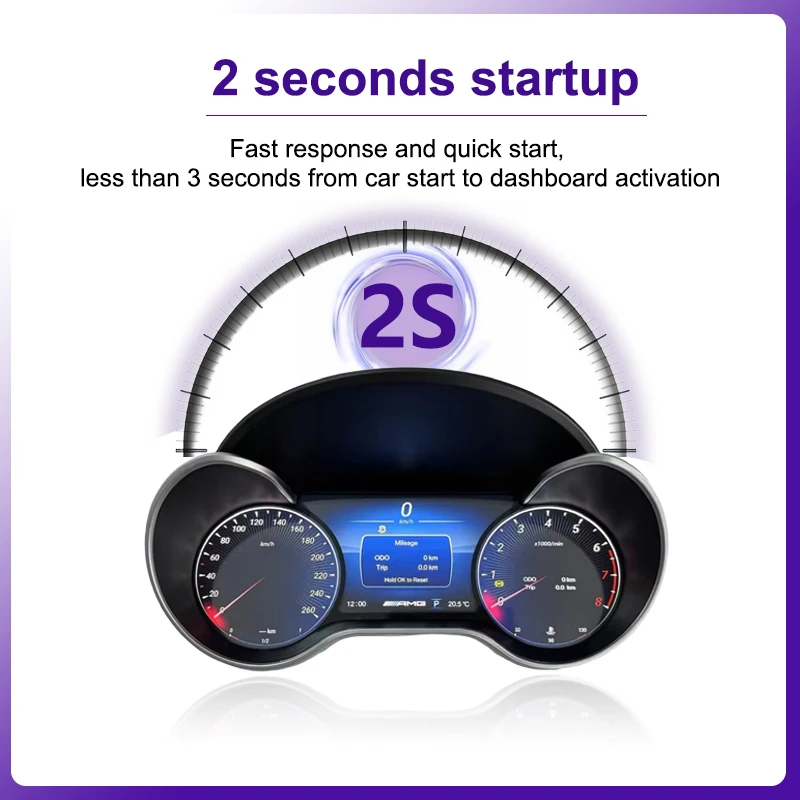 AUTOTOP 12.3 1920*720 Linux Car LCD Digital Dashboard Cluster For Benz R Class ML GL Auto Instrument Panel Cockpit