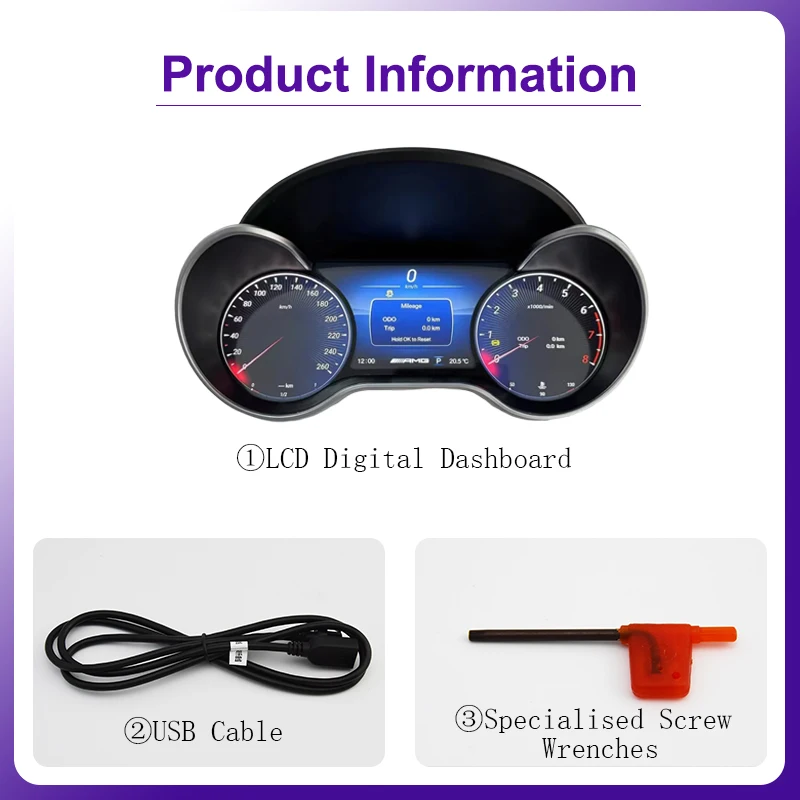 AUTOTOP 12.3 1920*720 Linux Car LCD Digital Dashboard Cluster For Benz R Class ML GL Auto Instrument Panel Cockpit